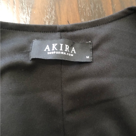 AKIRA Black AYLA Faux Leather Corset Crop Top size Medium moto biker-core goth - Picture 15 of 16